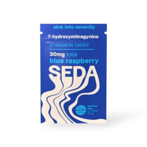 seda 7 hydroxymitragynine chewable tablet blue raspberry 30mg per tablet 1ct 32632