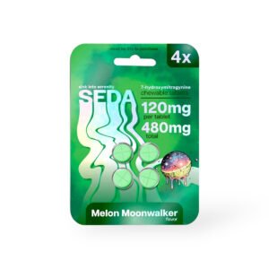 seda 7 hydroxymitragynine chewable tablet melon moonwalker 120mg per tablet 4ct 14549